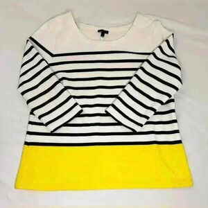 Talbots Women’s 3/4 Long Sleeve Striped Nautical Casual Scoop Neck  Shirt Large